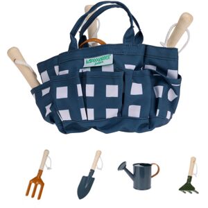 Cemonjardin Sac de jardinage 4 outils pour enfant bleu