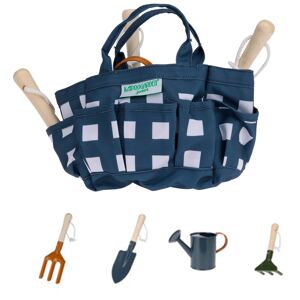 Cémonjardin Sac de jardinage 4 outils pour enfant bleu