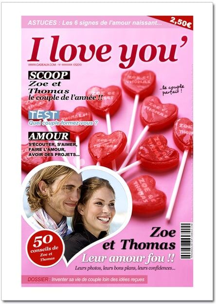 Cadeaux.com Poster photo personnalisé - Fausse Une de Magazine Couple