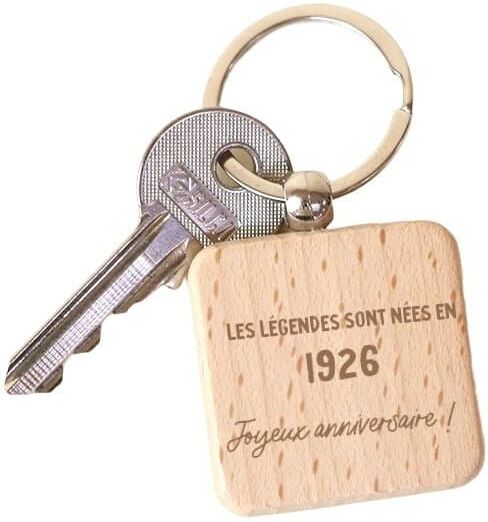 Cadeaux.com Porte-clé en bois message générique année 1926