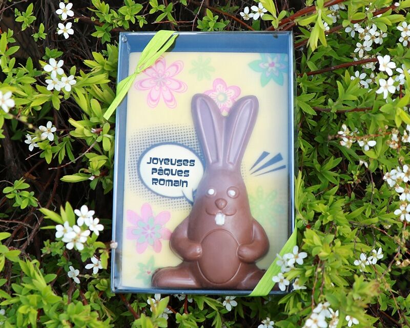 Cadeaux.com Lapin de Pâques en chocolat personnalisable