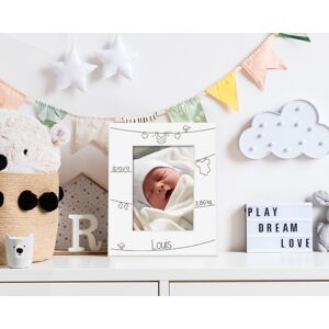 Cadeaux.com Cadre métal blanc gravé Naissance