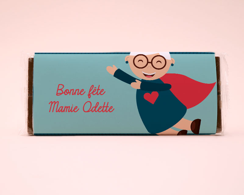 Cadeaux.com Tablette de chocolat Personnalisable - Super Mamie