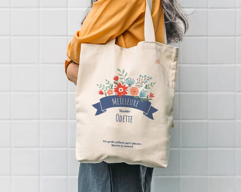 Cadeaux.com Tote bag personnalisé - Mamie fleurie