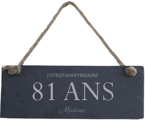 Cadeaux.com Plaque de porte en ardoise femme 81 ans