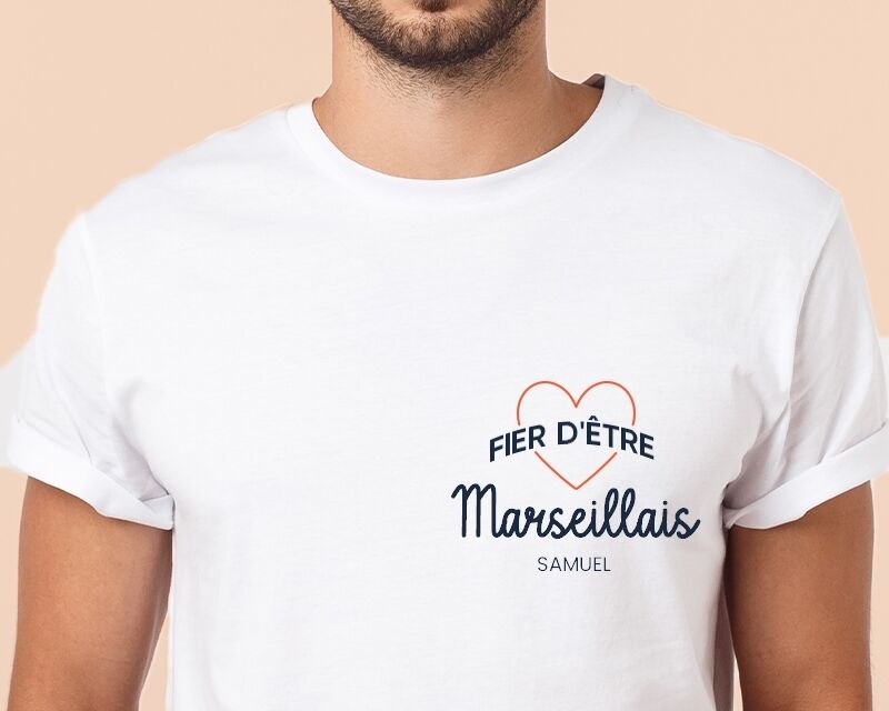 Cadeaux.com Tee shirt personnalisé homme - Fier d'être Marseillais