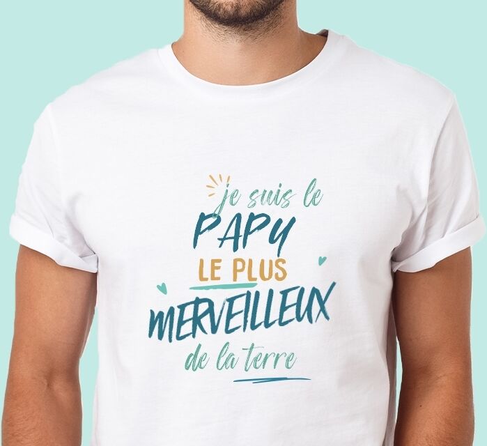 Cadeaux.com T-Shirt homme personnalisé : Papy le plus...