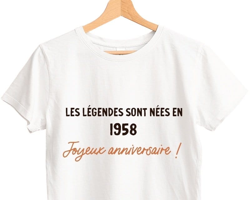 Cadeaux.com T-shirt blanc femme message générique année 1958