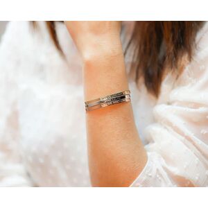 Cadeaux.com Trio de bracelets joncs personnalisés - Plaqué or, argent et argent rosé