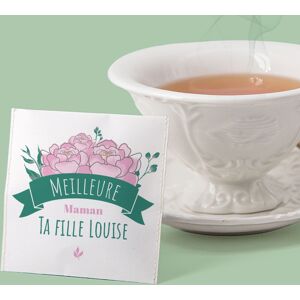 Cadeaux.com Boîte de 10 sachets de thé bio personnalisables - Maman Fleurie