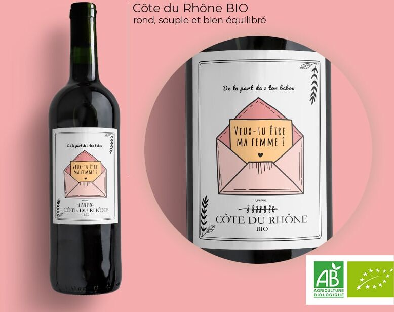 Cadeaux.com Bouteille de vin bio personnalisée - Veux-tu être (...) ?