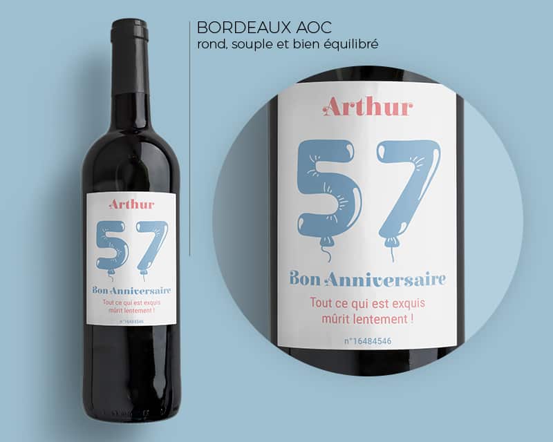 Cadeaux.com Bouteilles de vin de Bordeaux - Collection ballons d'anniversaire