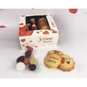 Cadeaux.com Coffret gourmand biscuits et chocolats Personnalisables - Amour