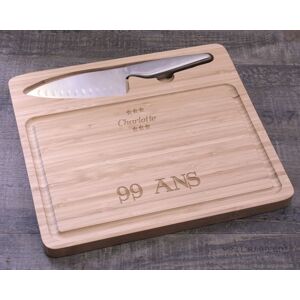 Cadeaux.com Planche à découper personnalisable avec couteau femme 99 ans