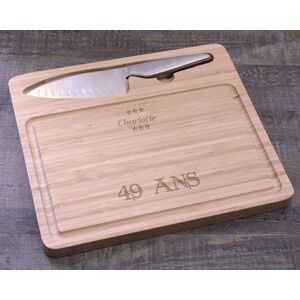 Cadeaux.com Planche à découper personnalisable avec couteau femme 49 ans