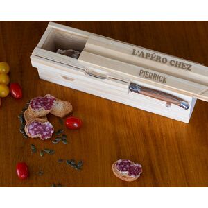 Cadeaux.com Cave à saucisson personnalisée et son couteau