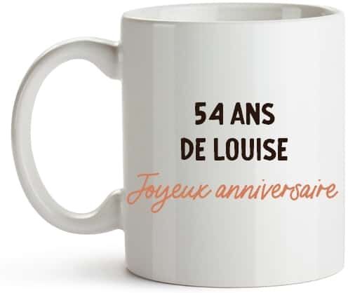 Cadeaux.com Mug avec message personnalisé femme 54 ans