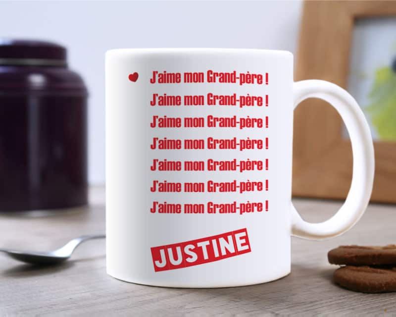 Cadeaux.com Mug personnalisé - J'aime mon Grand-Père