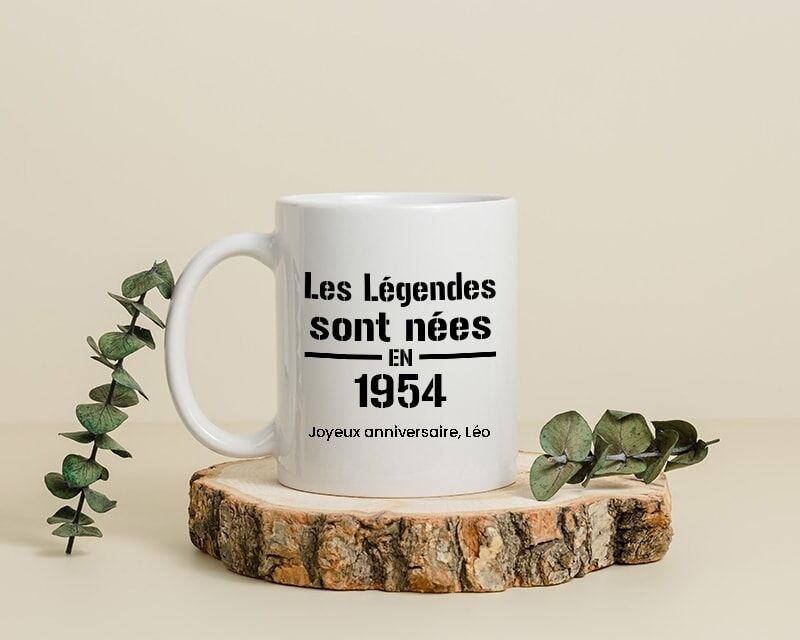 Cadeaux.com Mug personnalisé - Les Légendes sont nées en 1954