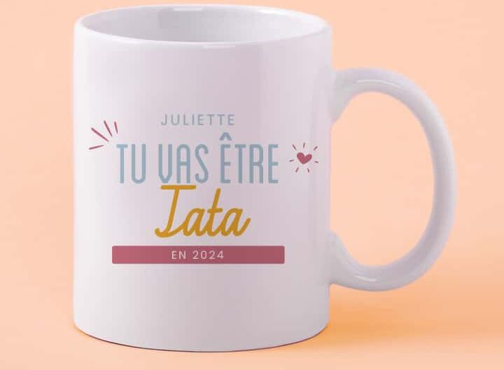 Cadeaux.com Mug personnalisé - Tu vas être tata