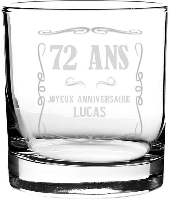 Cadeaux.com Verre à whisky personnalisable homme 72 ans