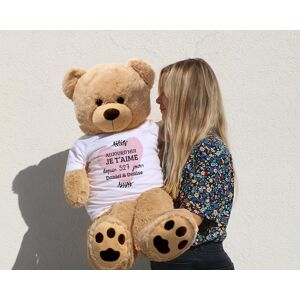 Cadeaux.com Ours en peluche géant personnalisable - Aujourd'hui je t'aime depuis... jours