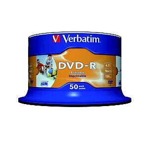 Verbatim DVD-R vierge Azo, 4,7 Go / 120 min, transfert de données vitesse 16 X - Publicité