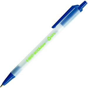 Lot de 50 - BIC® Ecolutions Clic Stic Stylo bille rétractable pointe moyenne 1 mm bleu - Publicité