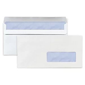 RAJA Enveloppe blanche DL 110 x 220 mm 80g avec fenêtre - autocollante - Lot de 500 - Publicité