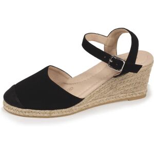 Isotoner Espadrilles fermées Femme talon Noir noir 39 Femme - Publicité