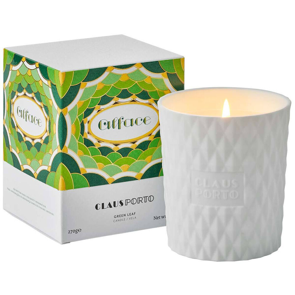 Claus Porto  ALFACE Green Leaf Candle