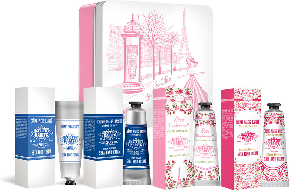 Institut Karité Paris - Coffret Métal Rose Mademoiselle Mains et Pieds Soins corps 1 unité