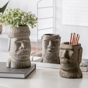 Banggood Yuihome Vintage ciment pâques Moai pierre Portrait organisateur pierre