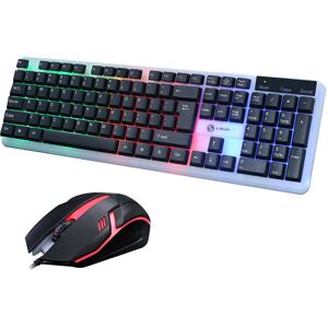 Banggood Ensemble clavier et souris de jeu filaire T11 avec rétroéclairage RGB, souris de jeu 1200 DPI, clavier mécanique à 104 t - Publicité