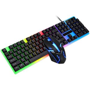 Banggood Ensemble clavier et souris filaire T-Wolf TF230 104 touches Clavier filaire USB Souris rétroéclairée RGB avec une résolu - Publicité