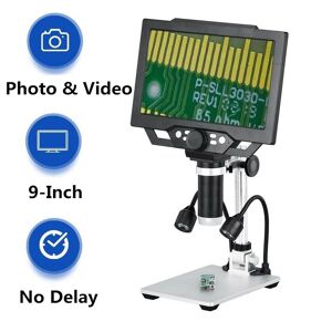 Banggood Microscope numérique G1600 à grand écran couleur de 9 pouces HD 12MP Affichage continu 1-1600X avec éclairage de remplis - Publicité