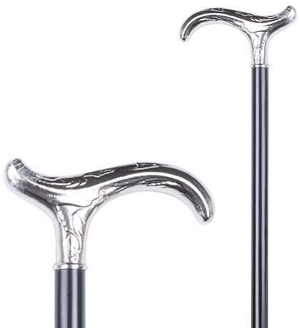 Careserve Canne décorative Derby avec poignée argentée Careserve Canne décorative Derby avec poignée argentée