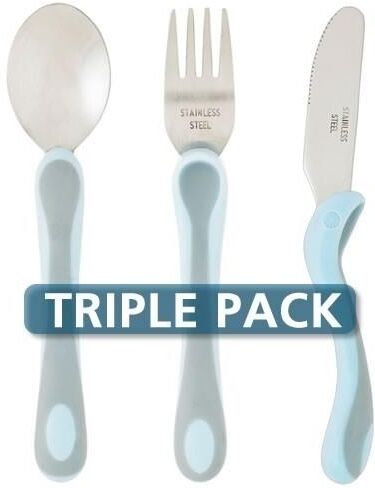 Careserve Set de couverts ergonomiques Junior Homecraft - Bleu - Lot de 3 Careserve Set de couverts ergonomiques Junior Homecraft - Bleu - Lot de 3