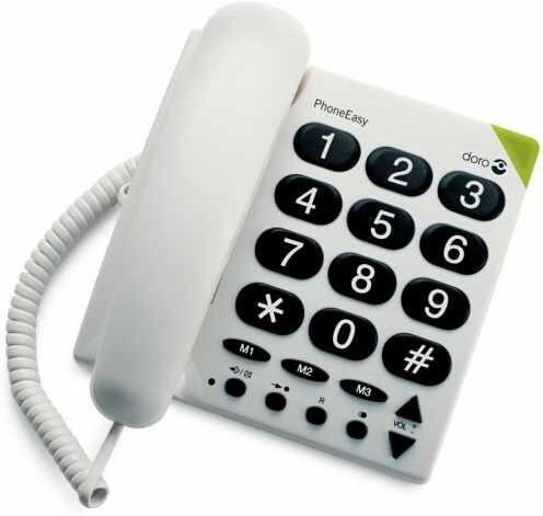Careserve Téléphone à grosses touches PhoneEasy Doro 311C Careserve Téléphone à grosses touches PhoneEasy Doro 311C