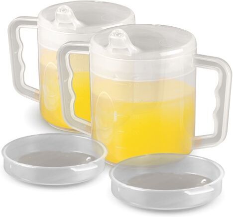 Homecraft Mug à deux anses avec deux couvercles - Lot de 2 Homecraft Mug à deux anses avec deux couvercles - Lot de 2