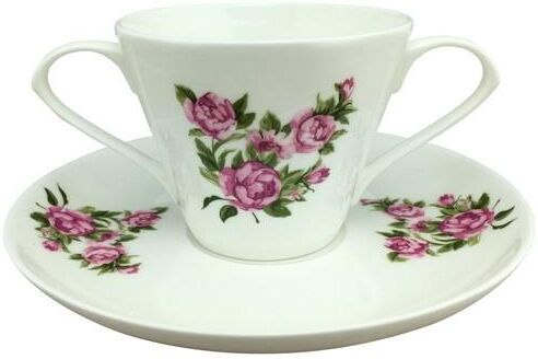 Homecraft Tasse 2 anses et sous-tasse en porcelaine de Chine Homecraft Tasse 2 anses et sous-tasse en porcelaine de Chine