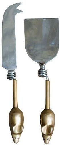 Chehoma Set de 2 couverts Souris avec manche en laiton Chehoma Set de 2 couverts Souris avec manche en laiton