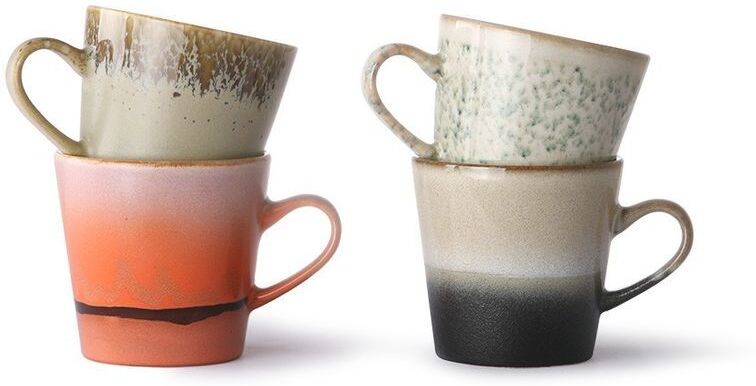HK Living Set de 4 Mugs americano en céramique 70's HK Living Set de 4 Mugs americano en céramique 70's