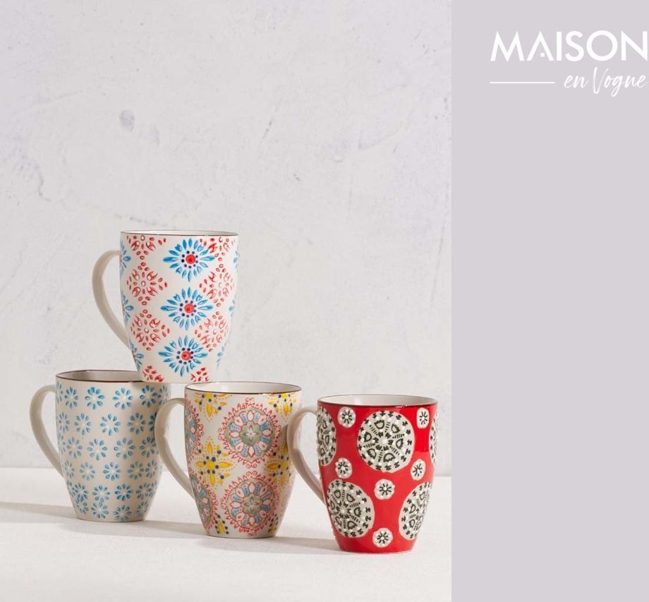 Chehoma Set de 4 mugs Bohemian Chehoma Set de 4 mugs Bohemian