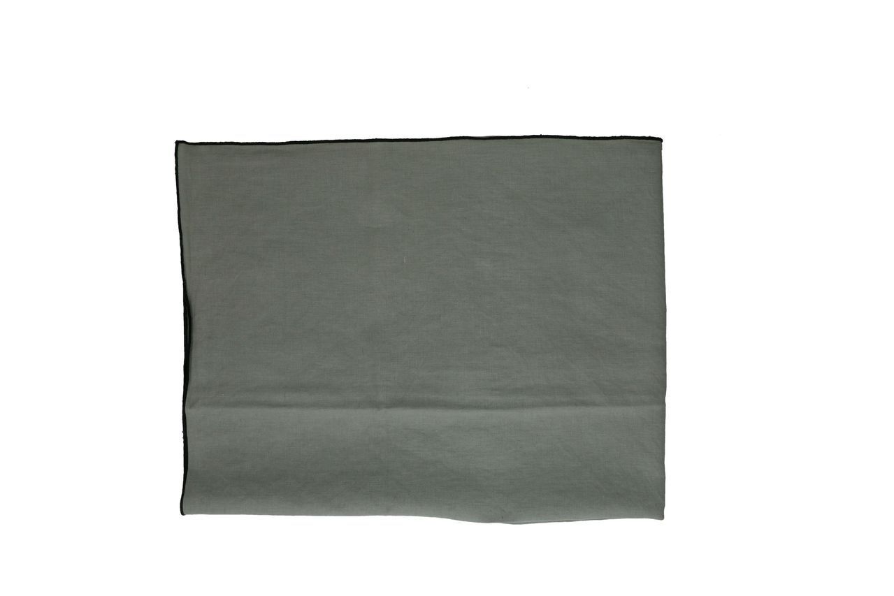 Pomax Nappe Métisse grise carrée en lin et coton