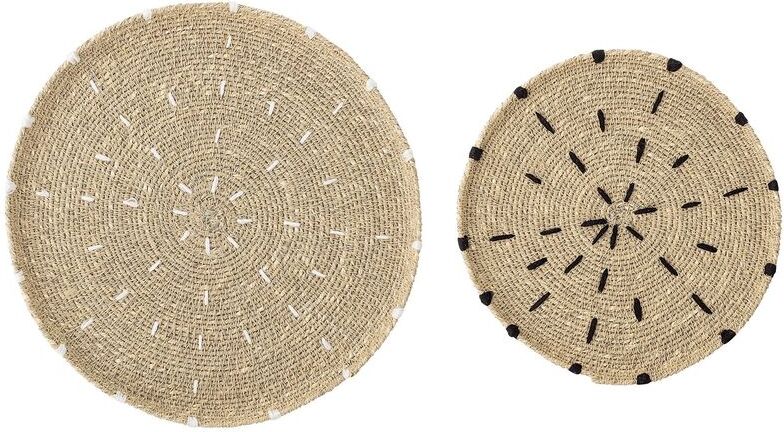 Bloomingville Set de 2 assiettes déco Domblans naturelles Bloomingville Set de 2 assiettes déco Domblans naturelles