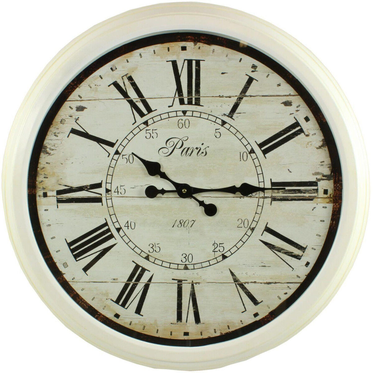 Décoration d'fois Grande Horloge Ancienne Murale Paris 1807 70cm - Fer - Blanc Décoration d'fois Grande Horloge Ancienne Murale Paris 1807 70cm - Fer - Blanc