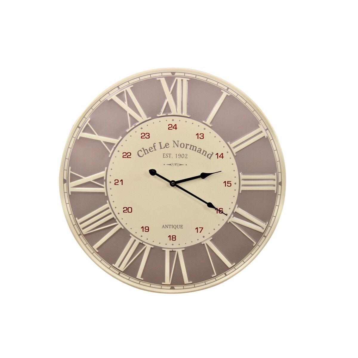 Décoration d'fois Horloge Ancienne Metal Chef Le Normand 58cm - Métal - Blanc