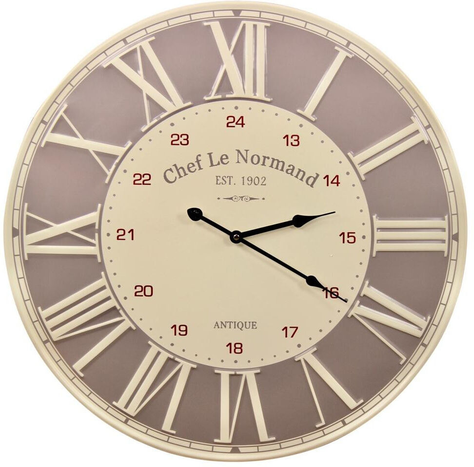 Décoration d'fois Horloge Ancienne Metal Chef Le Normand 58cm - Métal - Blanc Décoration d'fois Horloge Ancienne Metal Chef Le Normand 58cm - Métal - Blanc