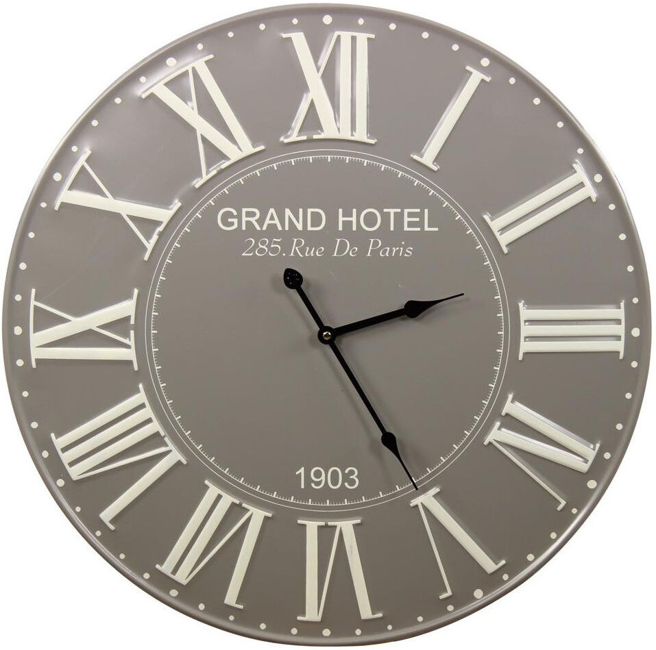 Décoration d'fois Horloge Ancienne Metal Grand Hotel 58cm - Métal - Gris Décoration d'fois Horloge Ancienne Metal Grand Hotel 58cm - Métal - Gris